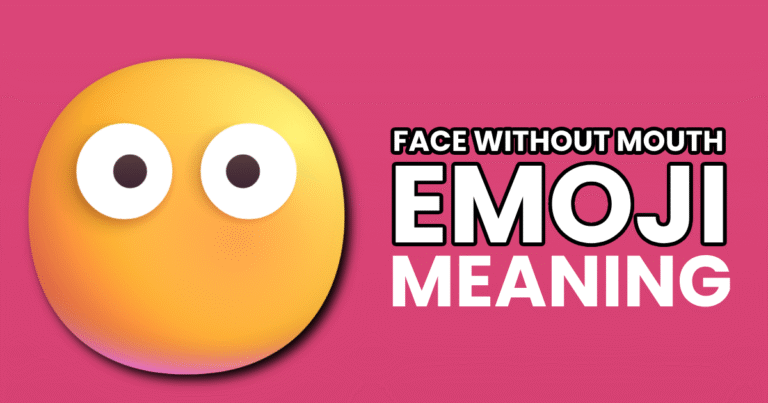 Face Without Mouth emoji meaning - visual representation of the emoji with bold explanatory text